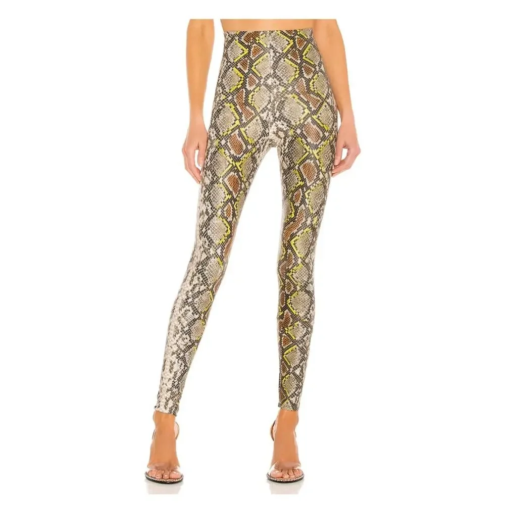 Commando Faux Leather Animal Legging in Neon Snake NWT